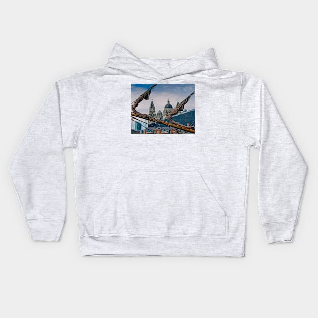 The Waterfront, Liverpool, England Kids Hoodie by millroadgirl